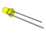 5mm Yellow Diffused LED 10/Pkg